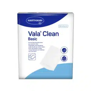 Γάντια καθαρισμού μίας χρήσης Hartmann Vala Clean Basic από ανθεκτικό non-woven υλικό.